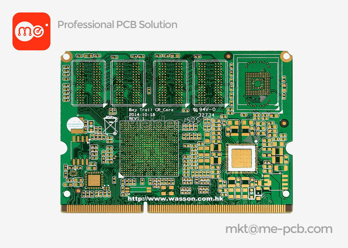 Gold Finger PCB 5G mobile phone 6L Plated Gold Circuit Board Semi hole pcb circuit board